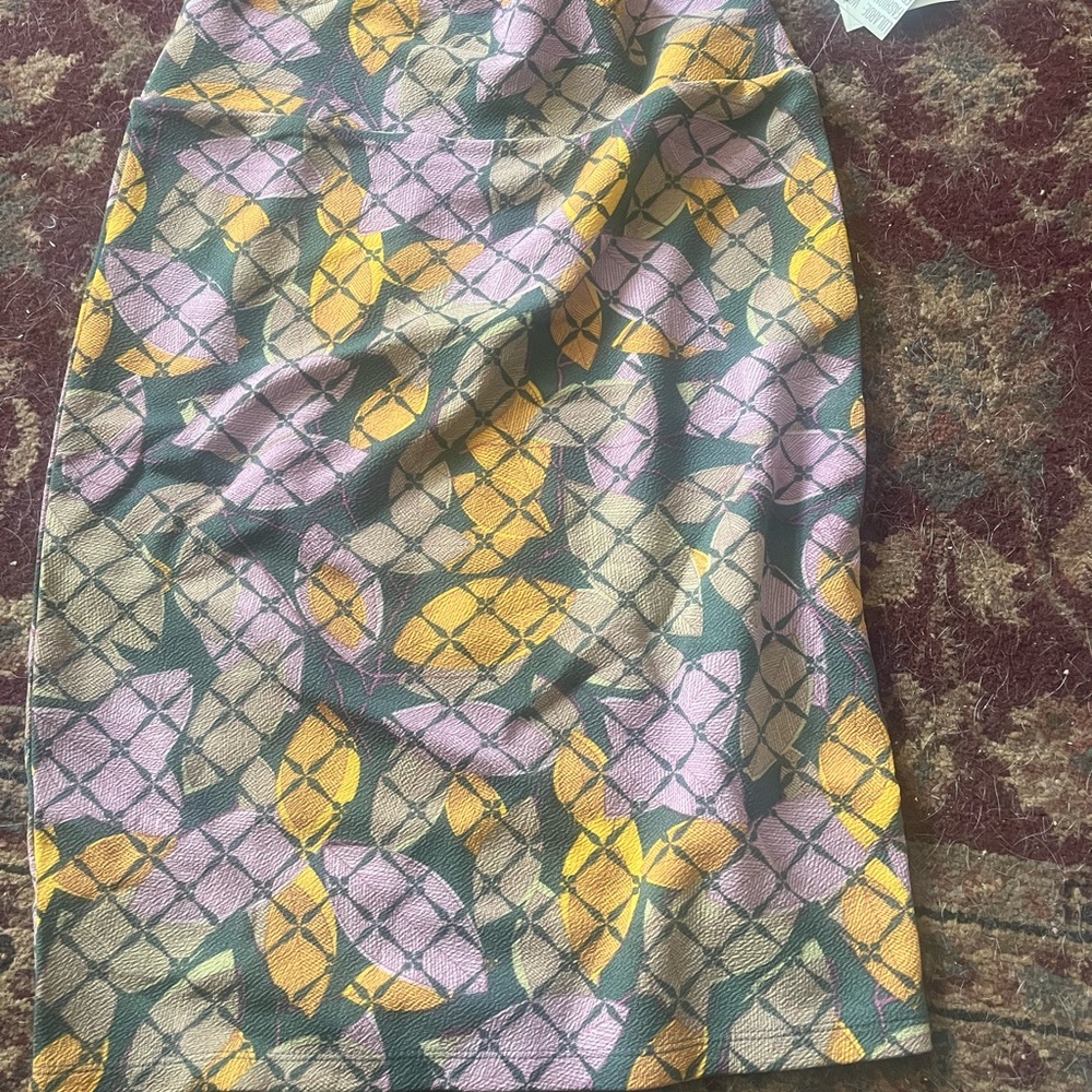 LuLaRoe Cassie Floral Geometric Pencil Skirt - Pink, Yellow & Green Size Small